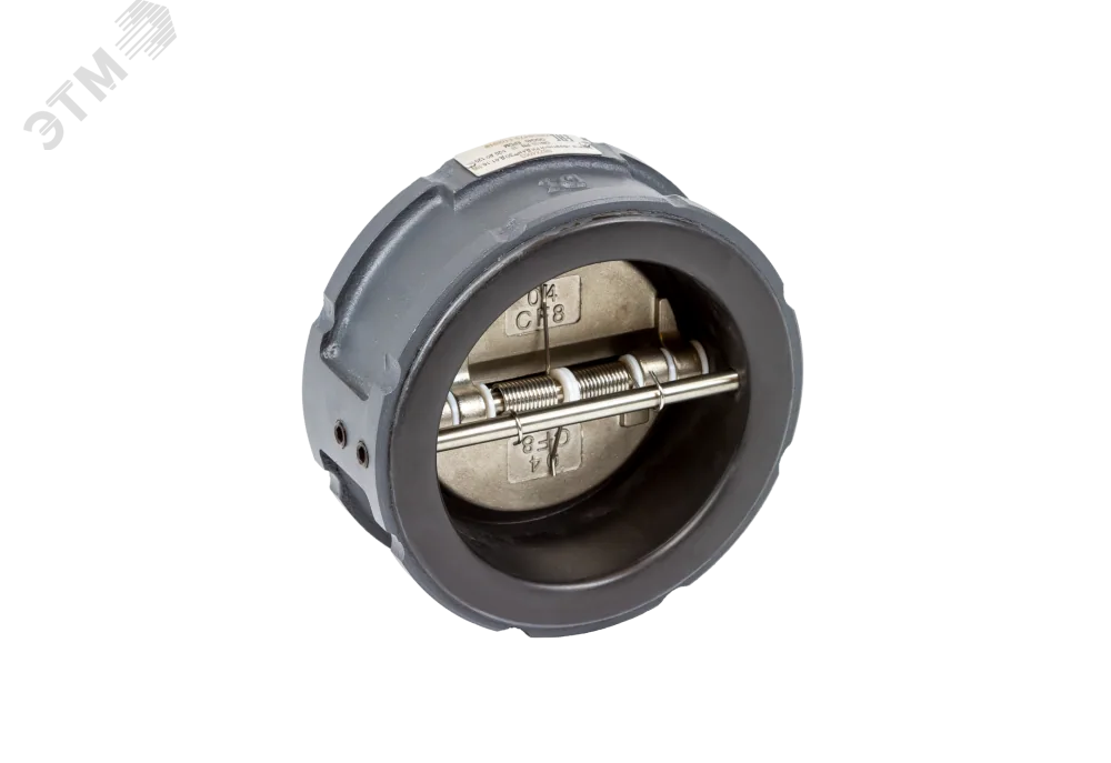 Затвор обратный - ЗОД PN16 DN 400, межфланцевый двустворчатый корпус чугун GGG40 c EPDM покрытием, пластины чугун с антикор