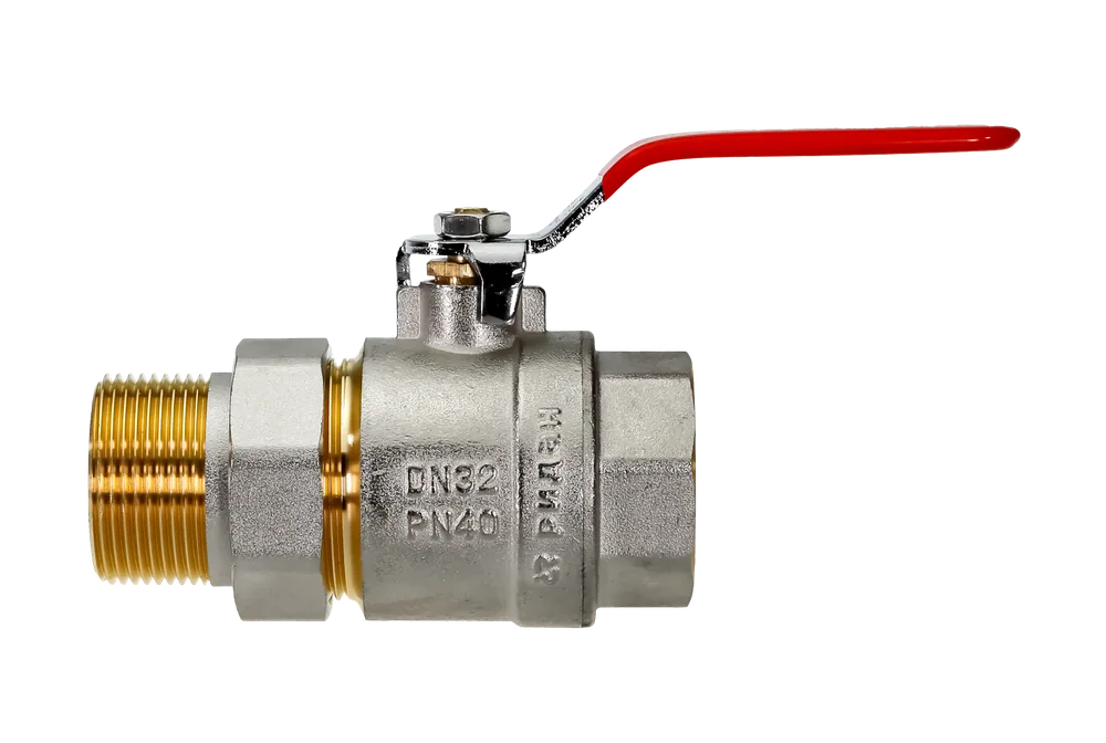 Кран шаровой BVR-FR ГОСТ Р 59553 с накидной гайкой и ниппелем, DN32, PN40
